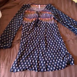 Long sleeve printed dress